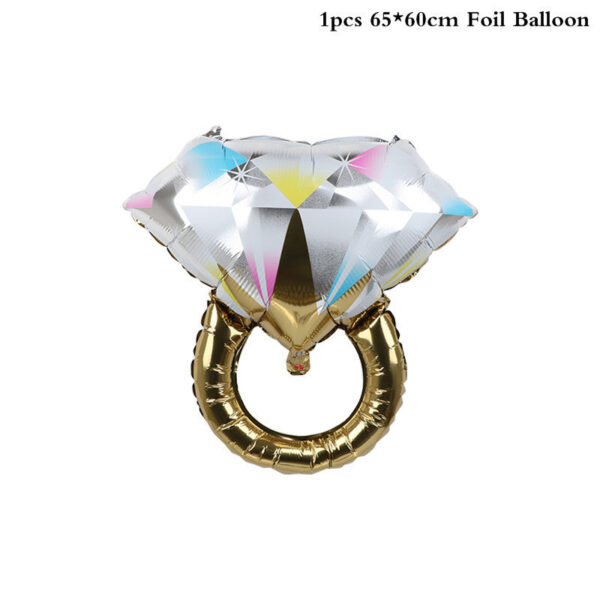 Diamantový prsten hliníkový párty balónek - Obrázek 3