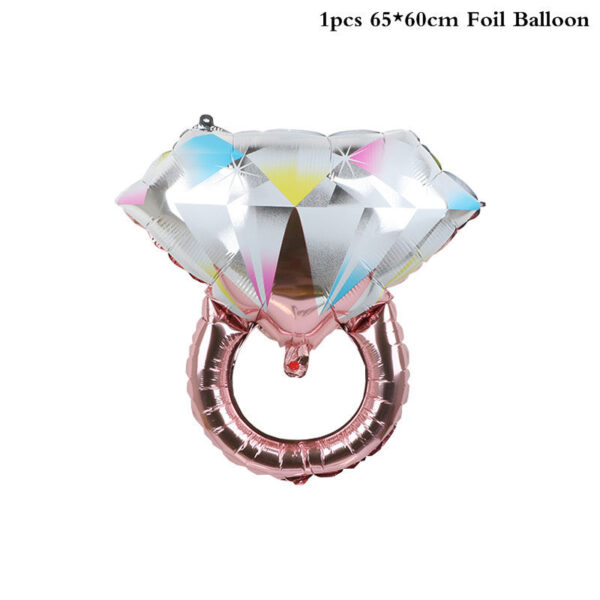 Diamantový prsten hliníkový párty balónek - Obrázek 1