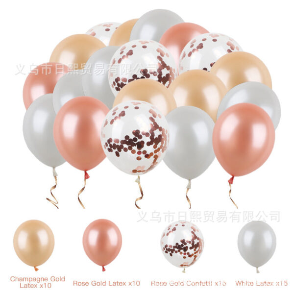 53 ks křížové Hot Prodej Rose Gold Latex Confetti Combo Set - Obrázek 6