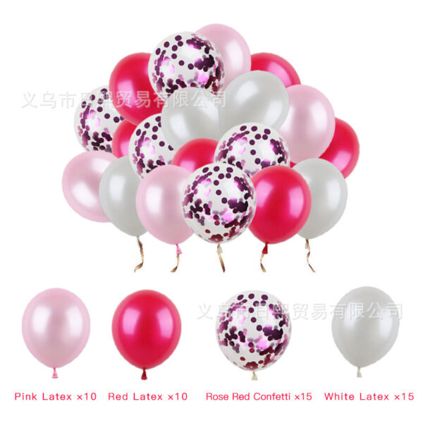 53 ks křížové Hot Prodej Rose Gold Latex Confetti Combo Set - Obrázek 1