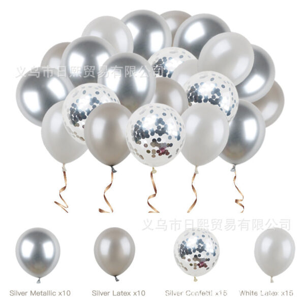 53 ks křížové Hot Prodej Rose Gold Latex Confetti Combo Set - Obrázek 4