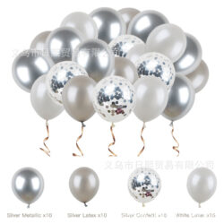 51 ks křížové Rose Gold Latex Confetti Combo Set