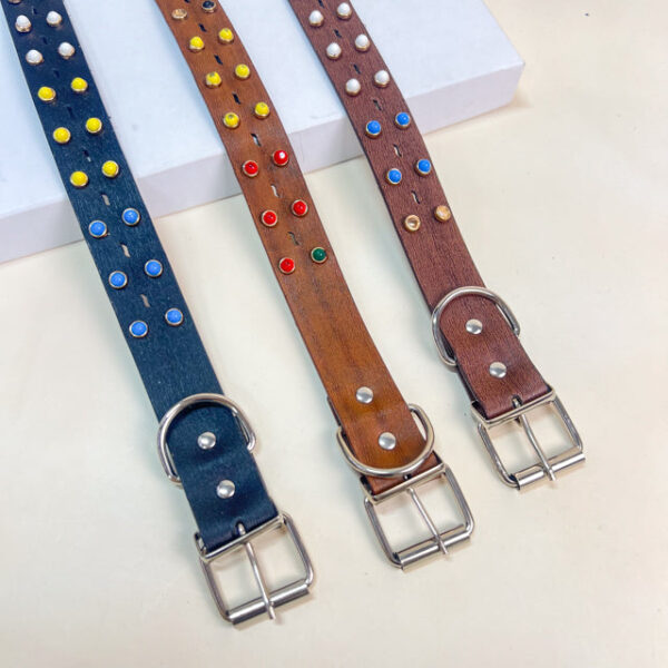 Kožený obojek 3x36-46 cm - Obrázek 2