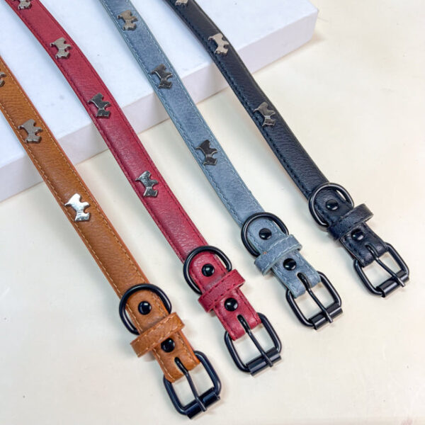 Kožený obojek 2x34,5 - 42 cm - Obrázek 2