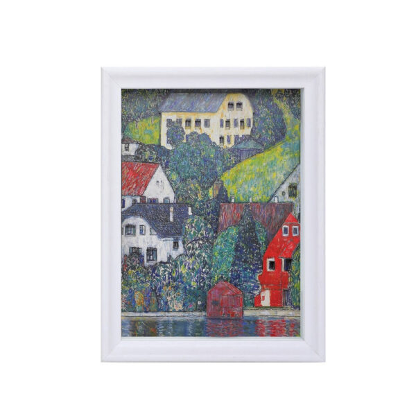 DIY 3D Nalepovací Obraz s rámečkem Houses at Unterach on the Attersee - Gustav Klimt - Obrázek 1