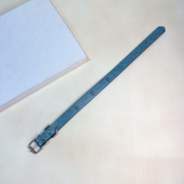 Kožený obojek pro psy s tlapkami 2cm, délka 45cm - Obrázek 3