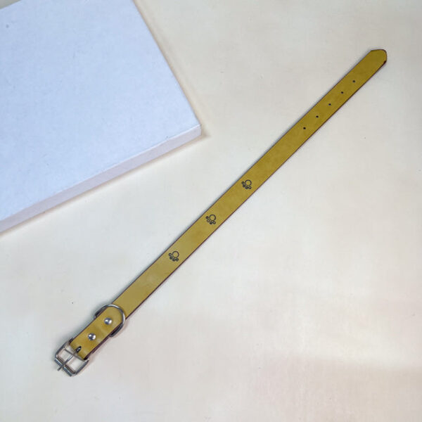 Kožený obojek pro psy s tlapkami 2cm, délka 45cm - Obrázek 5
