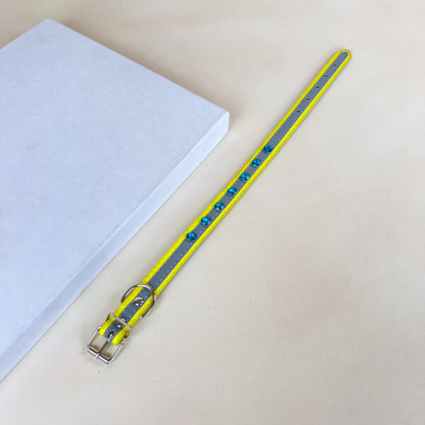 Kožený obojek pro psy s kamínky 40 × 2 cm - Obrázek 4