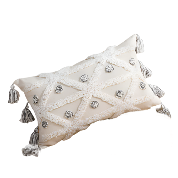 Povlak Béžový s třásněmi 30*50cm - Obrázek 3