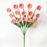 Háčkované Květiny Vícehlavý zvonek růžový [Dokončeno]