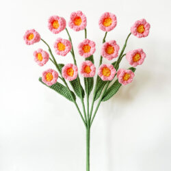 Háčkované Květiny Vícehlavý zvonek růžový [Dokončeno]