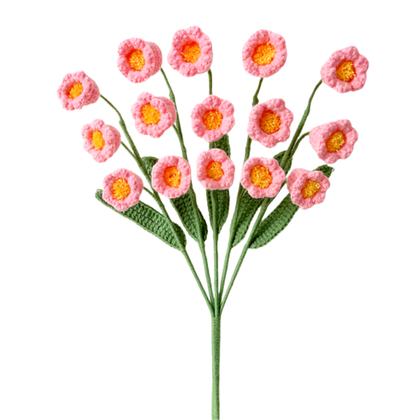 Háčkované Květiny Vícehlavý zvonek růžový [Dokončeno] - Obrázek 4