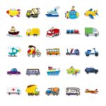 Samolepky Auta Letadla Traktory Lodě 50ks - 50 odlišných samolepek - Obrázek 4