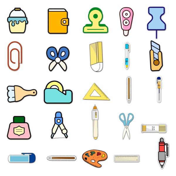 Samolepky Kancelářské potřeby 100ks - 100 odlišných samolepek - Obrázek 7