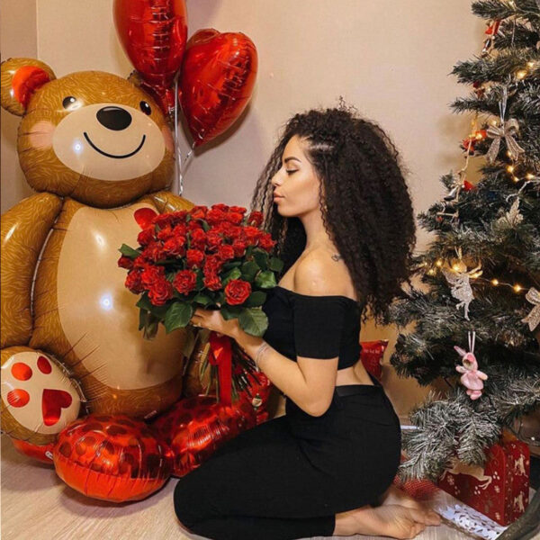 Kreslený medvěd hliníkový filmový balón - Obrázek 2