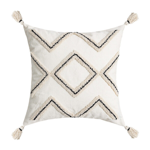 Povlak Bílá s kosočtvercem- samet 45*45cm - Obrázek 1