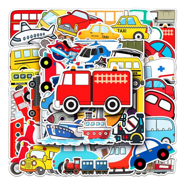 Samolepky Dopravní prostředky 50ks - 50 odlišných samolepek - Obrázek 3