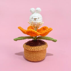 Květina v Květináči Králičí hlava rostlina v květináči (hotová)