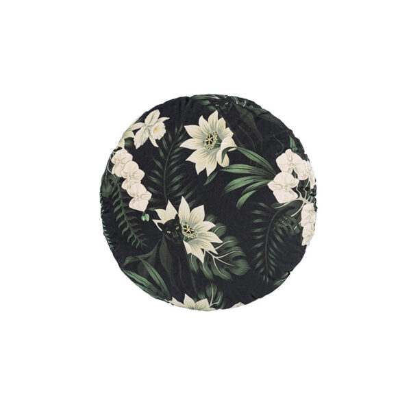 Povlak Kytky a černý panter - kulatý 45*45cm - Obrázek 1