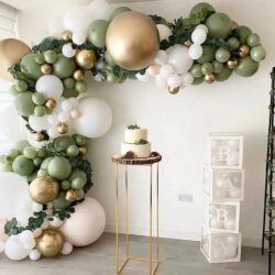 Avokádově zelený retro barevný balonek