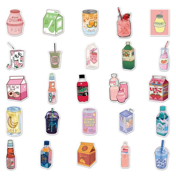 Samolepky Nápoje 50ks - 50 odlišných samolepek - Obrázek 5