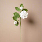 Háčkované Květiny 1 velká a 2 malé kamélie - bílá [Dokončeno