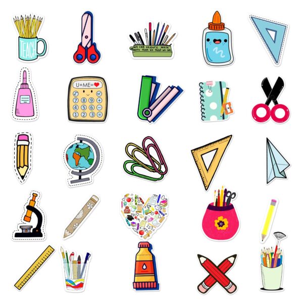 Samolepky Kancelářské potřeby 100ks - 100 odlišných samolepek - Obrázek 5