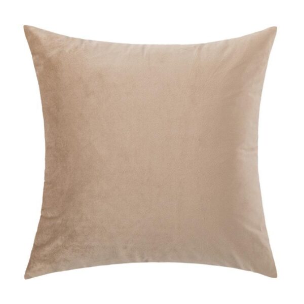 Povlak Sametový hladký béžový, 45 x 45cm - Obrázek 1