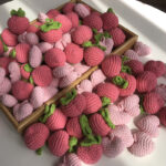 Hačkované plody Broskev + srdce (1 kus hotový)