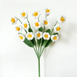 Háčkované Květiny Vícehlavá konvalinka bílá [Hotovo