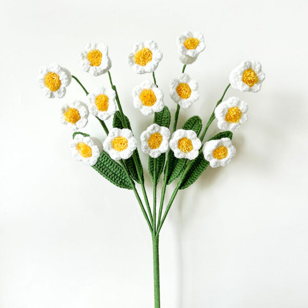 Háčkované Květiny Vícehlavá konvalinka bílá [Hotovo - Obrázek 1