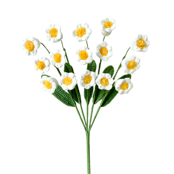 Háčkované Květiny Vícehlavá konvalinka bílá [Hotovo - Obrázek 4