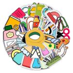 Samolepky Kancelářské potřeby 100ks - 100 odlišných samolepek