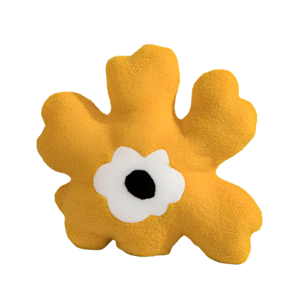 Povlak Tvarovaný polštář Květina žlutá a bílá s jádrem; 45*45cm - Obrázek 2