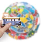 Samolepky Auta Letadla Traktory Lodě 50ks - 50 odlišných samolepek - Obrázek 2