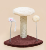 Škrabadlo Rohová věž s myškou a bambulí pro kočky 23 cm