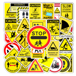 Samolepky Výstražné značení 50ks - 50 odlišných samolepek