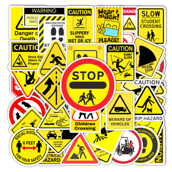 Samolepky Výstražné značení 50ks - 50 odlišných samolepek - Obrázek 1
