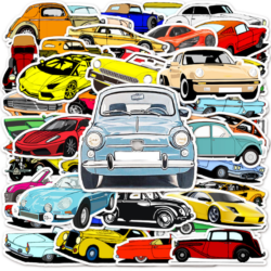 Samolepky Sportovní auta 50ks - 50 odlišných samolepek