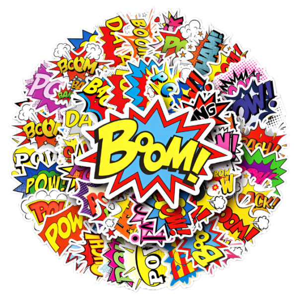 Samolepky Boom 50ks - 50 odlišných samolepek - Obrázek 1