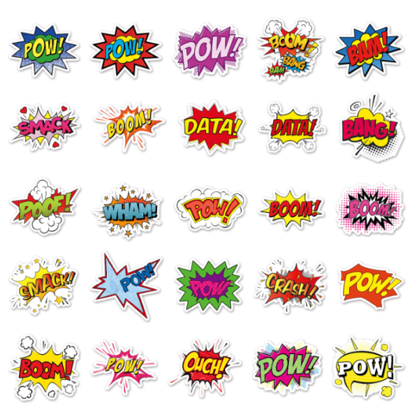 Samolepky Boom 50ks - 50 odlišných samolepek - Obrázek 8