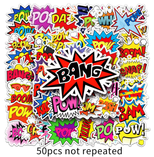 Samolepky Boom 50ks - 50 odlišných samolepek - Obrázek 5