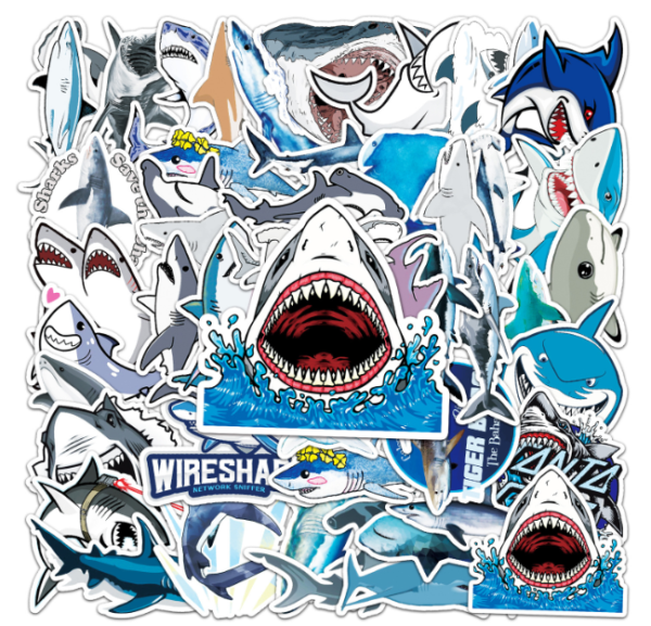 Samolepky Žralok 50ks - 50 odlišných samolepek - Obrázek 2