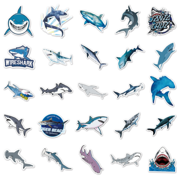 Samolepky Žralok 50ks - 50 odlišných samolepek - Obrázek 5