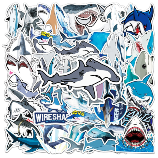 Samolepky Žralok 50ks - 50 odlišných samolepek - Obrázek 4