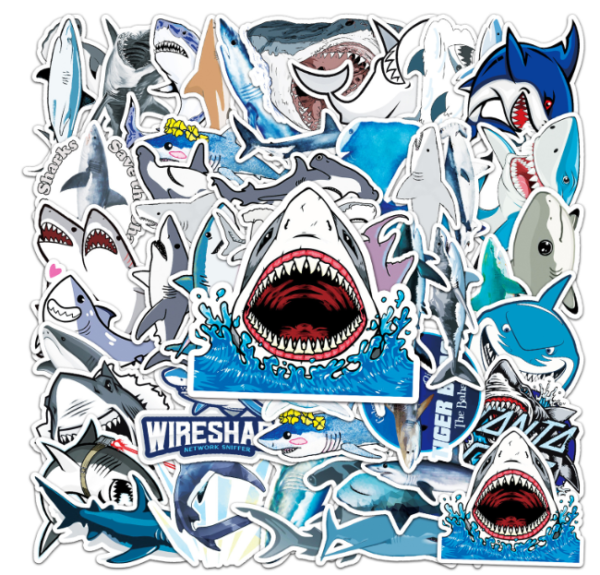 Samolepky Žralok 50ks - 50 odlišných samolepek - Obrázek 3