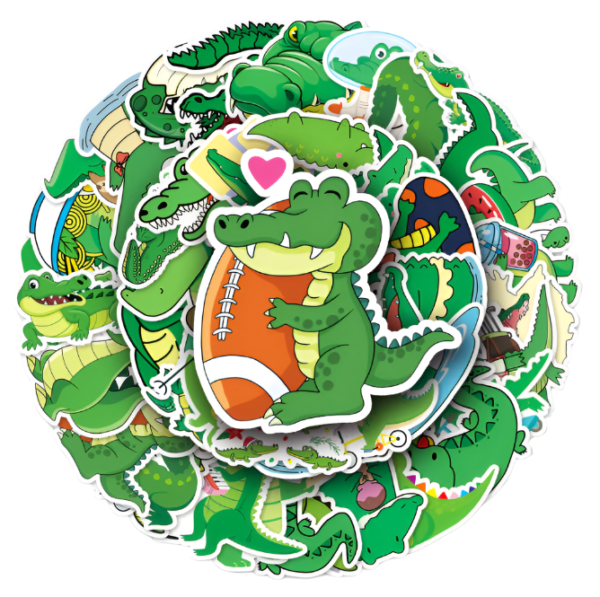 Samolepky Krokodýl 50ks - 50 odlišných samolepek - Obrázek 1