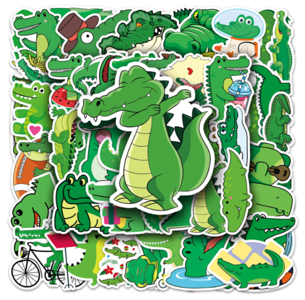 Samolepky Krokodýl 50ks - 50 odlišných samolepek - Obrázek 2