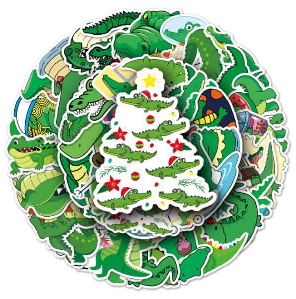 Samolepky Krokodýl 50ks - 50 odlišných samolepek - Obrázek 4