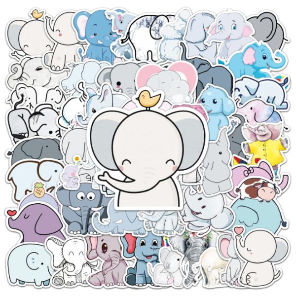 Samolepky Slon 50ks - 50 odlišných samolepek - Obrázek 6